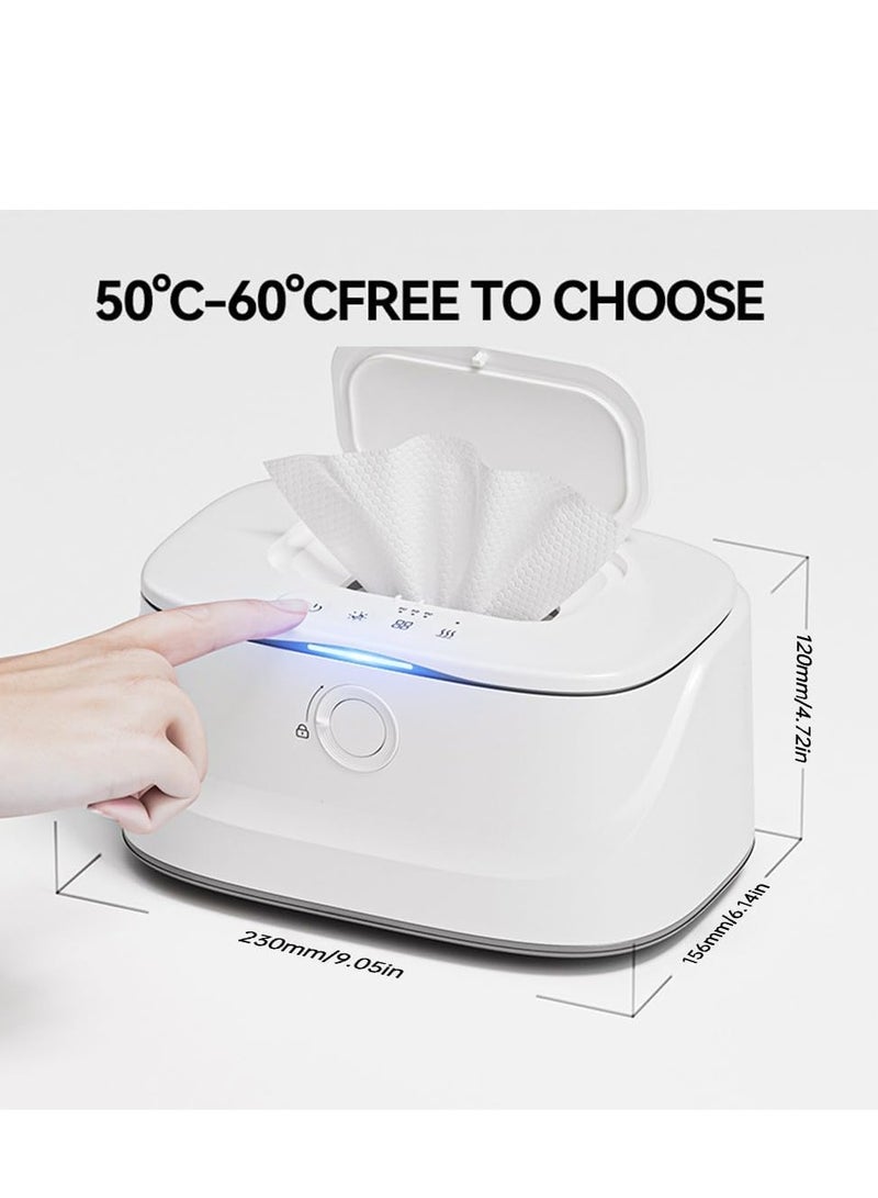 مُدفئة حفاضات الأطفال، حاوية حفاضات رطبة بسعة كبيرة مع 3 درجات حرارة و 3 درجات إضاءة ليلية، مُدفئة حفاضات رطبة مُدفأة من الأعلى تسخين سريع عبر USB - Image 5